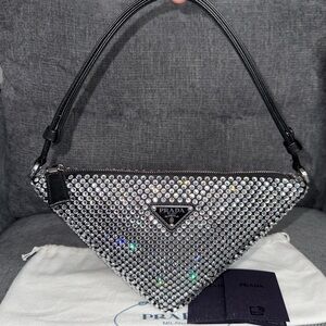 PRADA crystal Triangle shoulder bag